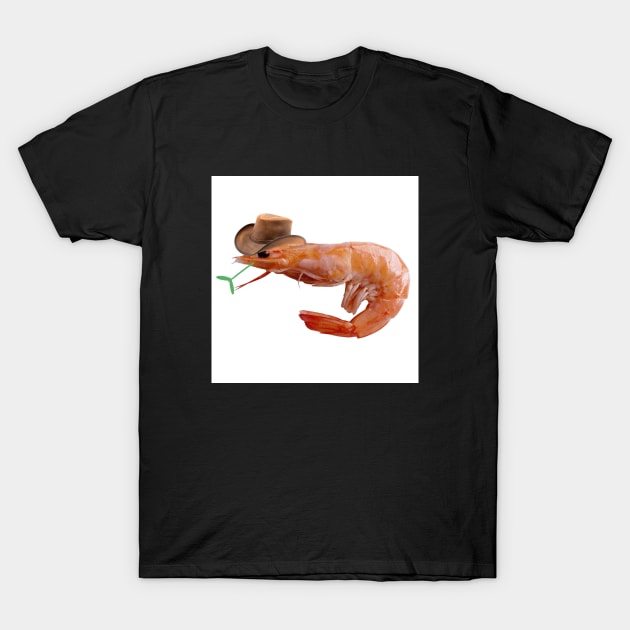 Cowboy Shrimp T-Shirt by RoseyAllieRosa